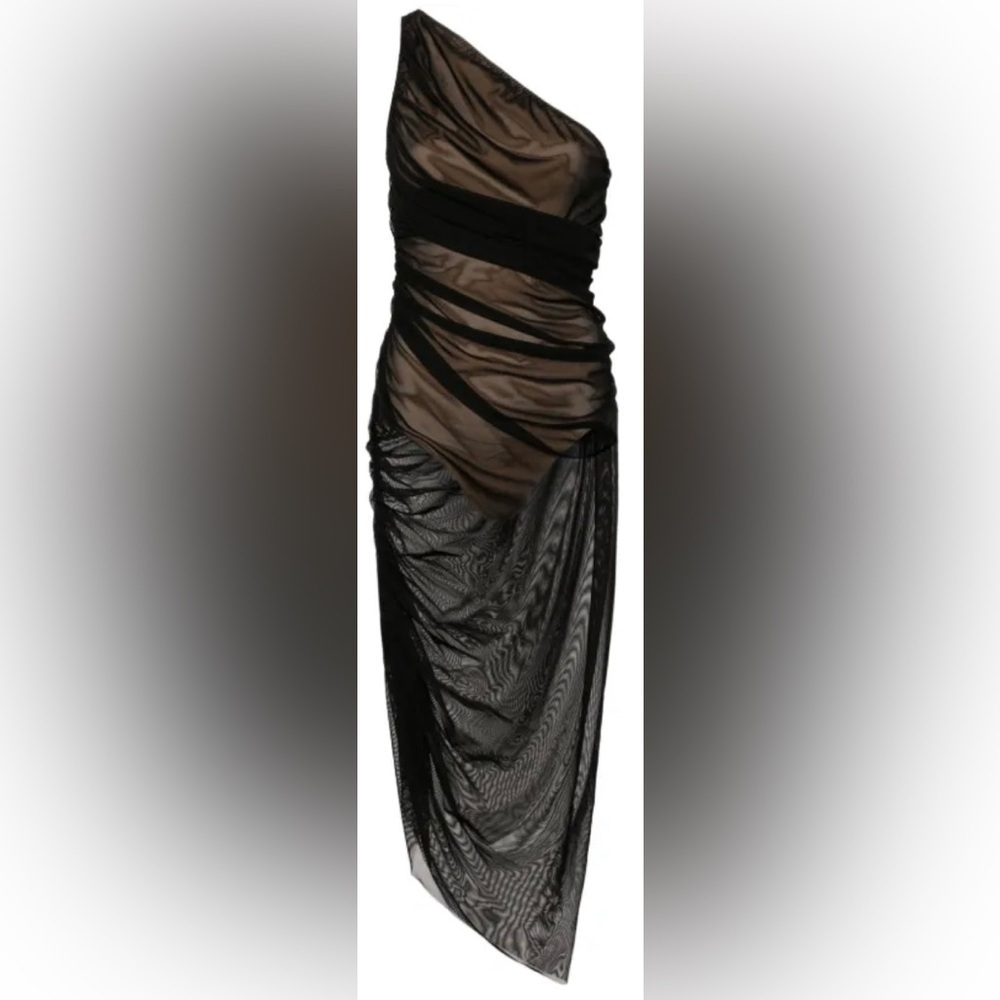 Norma Kamali Black One Shoulder Dress - Picture 2 of 15